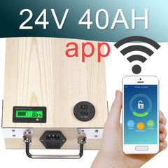 24V 40AH APP Lithium ion Electric bike Battery Phone control USB 2.0