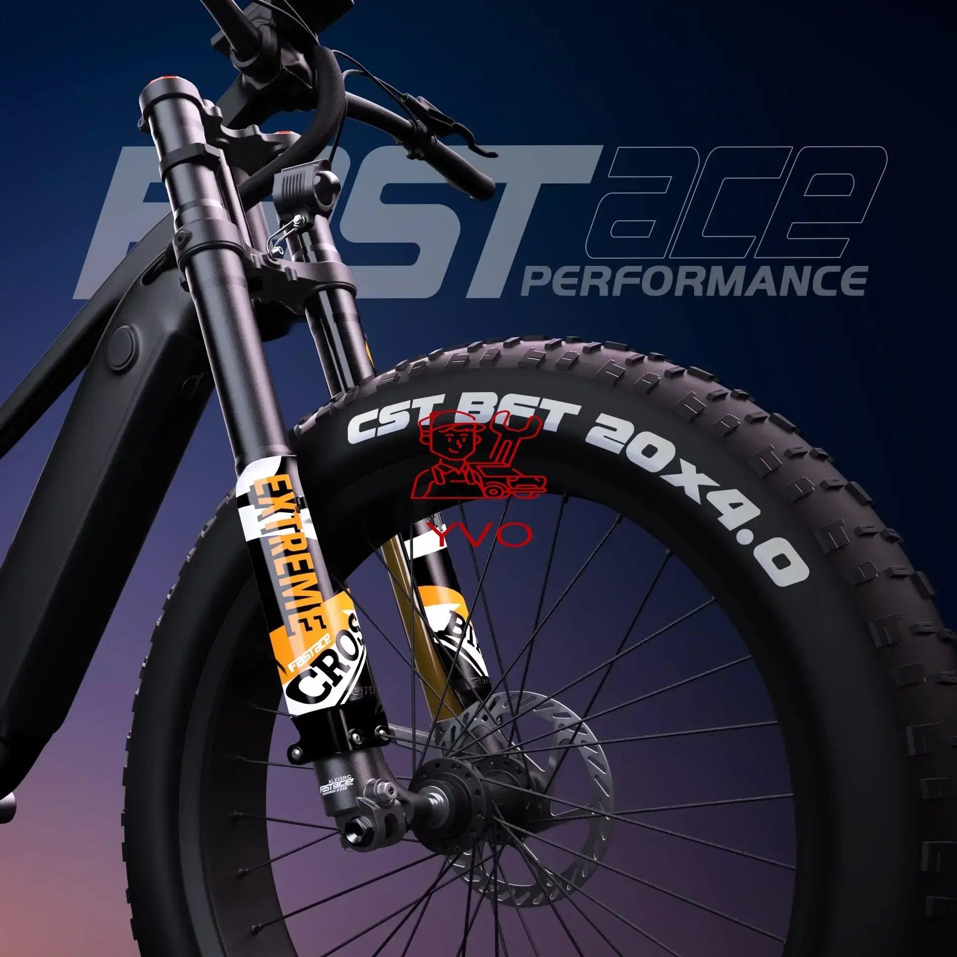 Fastace ALX13RC 2.0 Electric Bike Gold Tube Fork 38-60/38/50/60LBS DH