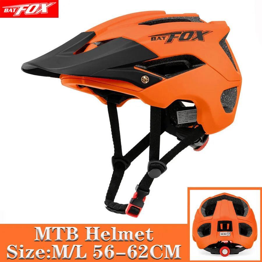 BATFOX NEW MTB Bike Helmet orange Bicycle Helmet Sports Safety men's Cycling helmets mountain bike casco mtb capacete ciclismo - VirtuousWares.Store