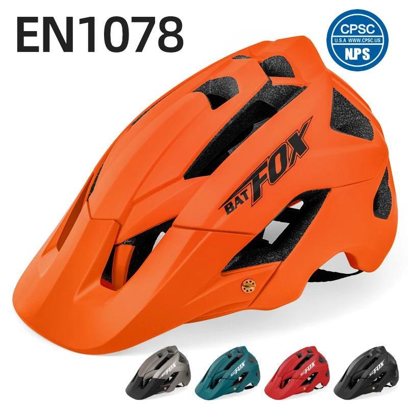 BATFOX NEW MTB Bike Helmet orange Bicycle Helmet Sports Safety men's Cycling helmets mountain bike casco mtb capacete ciclismo - VirtuousWares.Store