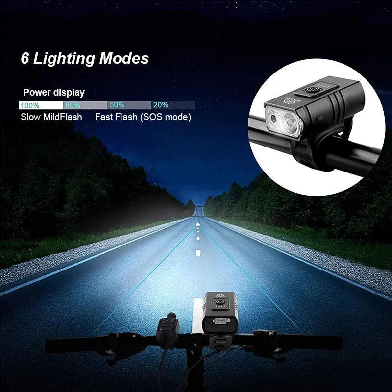 Bicycle Light T6 LED Front USB Rechargeable MTB Mountain Bicycle Lamp - VirtuousWares.Store