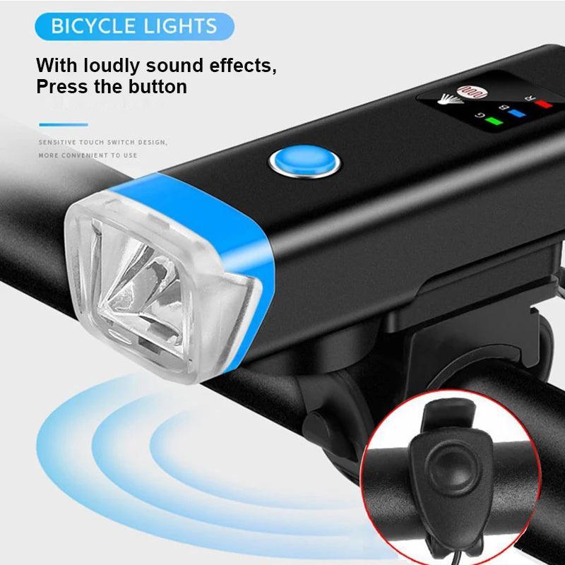 Bike Horn Light Front Bicycle Lighting Bicycle Lamps with Electric - VirtuousWares.Store