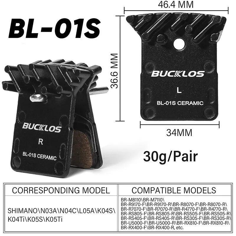 BUCKLOS Ceramic Brake Pads Bike MTB Hydraulic Brake Disc Pads Mountain - VirtuousWares.Store