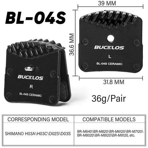 BUCKLOS Ceramic Brake Pads Bike MTB Hydraulic Brake Disc Pads Mountain - VirtuousWares.Store