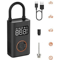QiCYCLE N3 150PSI Electric Bike Pump 5 Modes Inflation AI Smart Chip Performance Enhance 5000mAh Battery Fast Charging LED Digital Display LED Lighting Mini  Portable Air Pump for Bicycle Scooter Cars Balls
