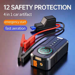 Car Jump Starter Air Pump Power Bank Lighting Portable Air Compressor - VirtuousWares.Store
