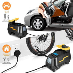 Car Tyre Inflator 110V-220V AC/DC 12V Air Compressor 2-in-1 Dual Power - VirtuousWares.Store