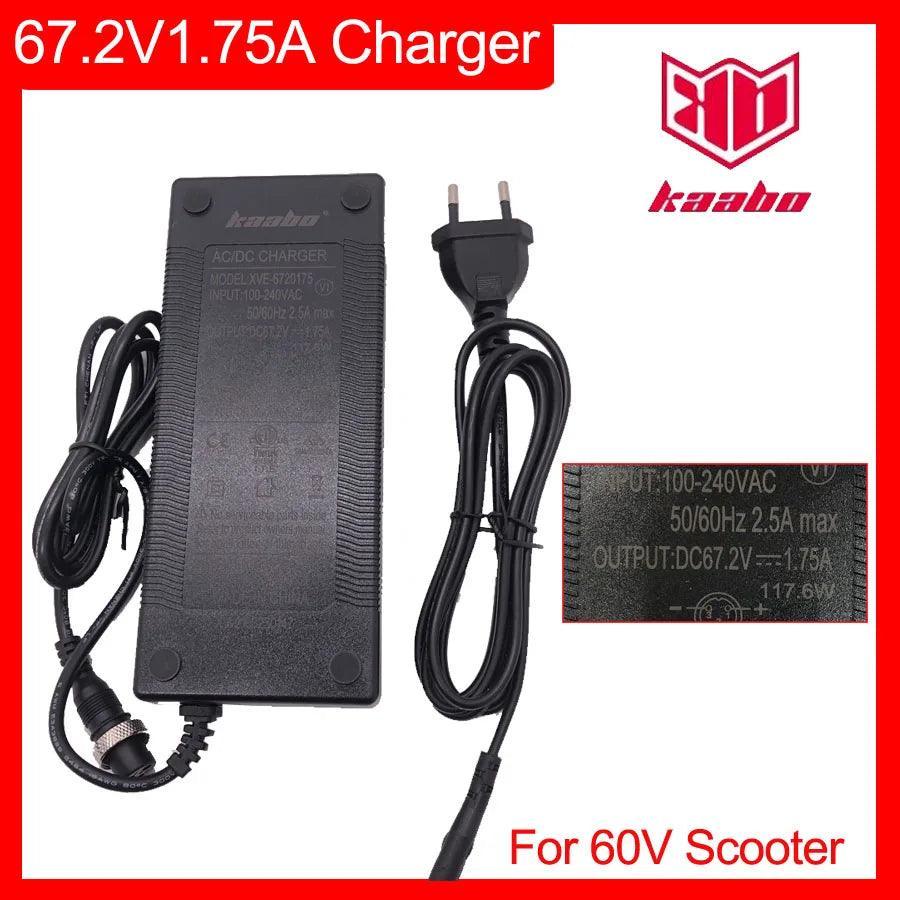 Charger 67.2V 1.75A 2A Kaabo Original Charging Parts for 60V Electric - VirtuousWares.Store