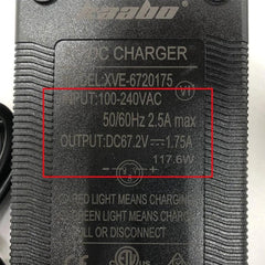 Charger 67.2V 1.75A 2A Kaabo Original Charging Parts for 60V Electric - VirtuousWares.Store