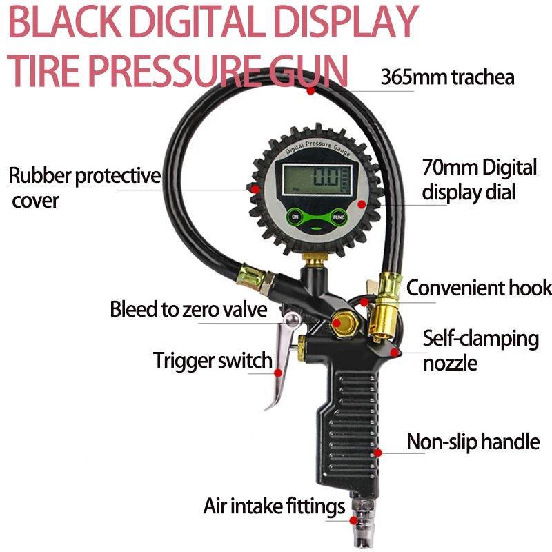 Digital LCD Display Inflation Monitoring Manometer Car EU Tire Air - VirtuousWares.Store