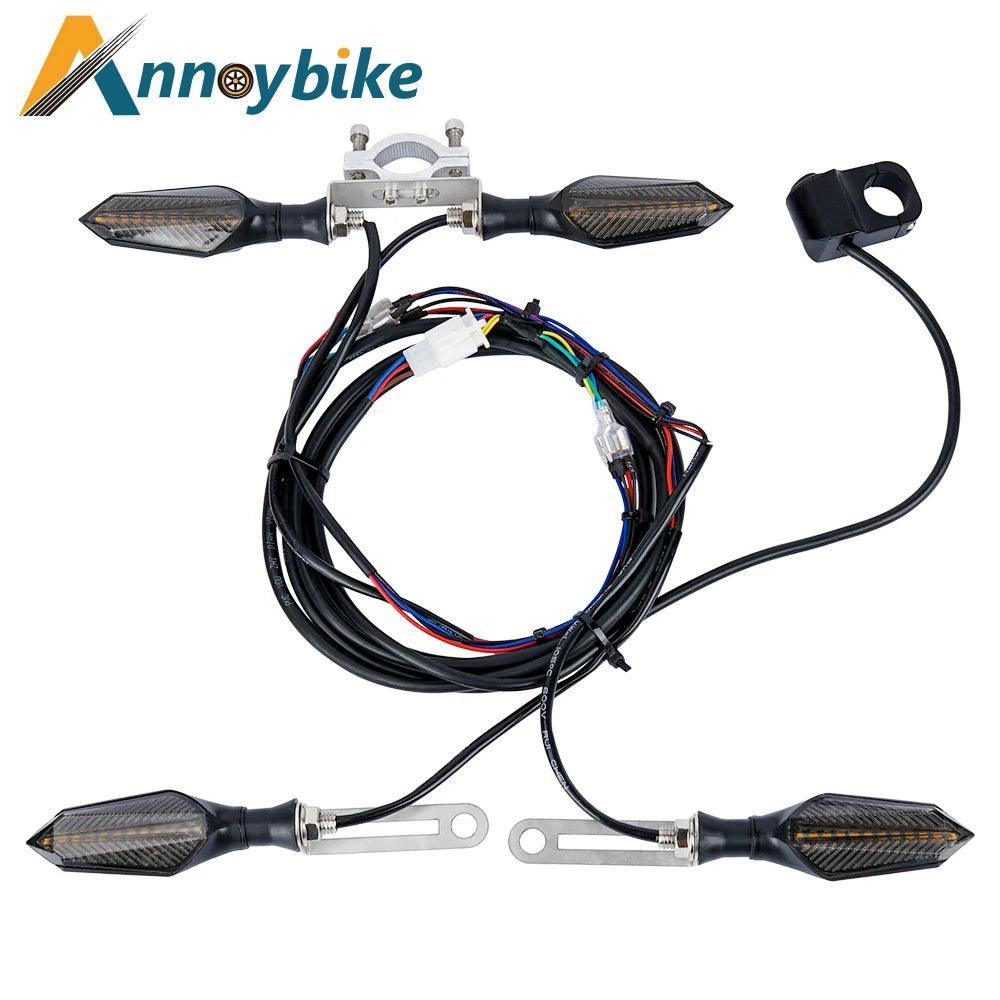 E bike 48V 60V Electric Bicycle Waterproof Cable Light Set Front Rear - VirtuousWares.Store