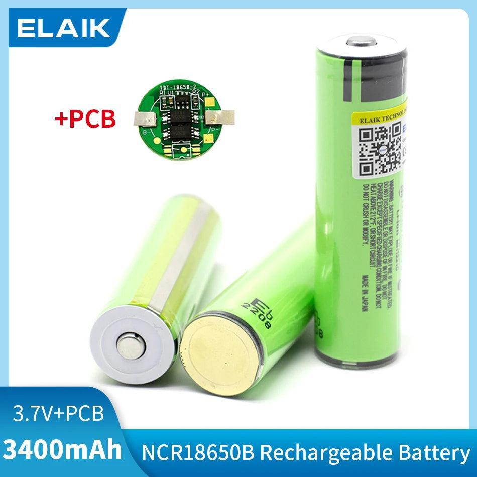 ELAIK Protected Original Rechargeable battery 18650 NCR18650B 3400mah - VirtuousWares.Store