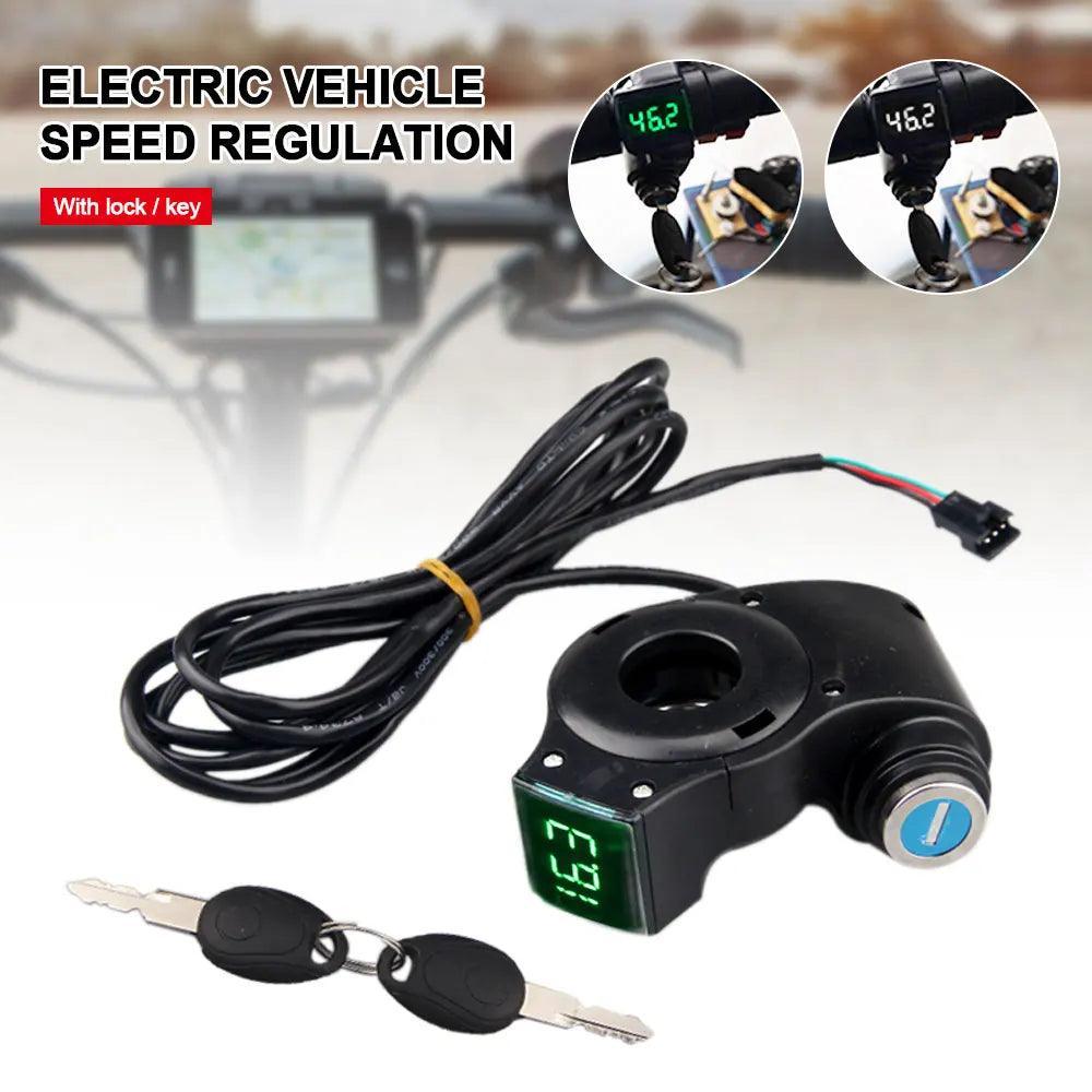 Electric Bicycle Thumb Throttle Voltmeter Digital Battery Voltage Key - VirtuousWares.Store