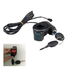 Electric Bicycle Thumb Throttle Voltmeter Digital Battery Voltage Key - VirtuousWares.Store