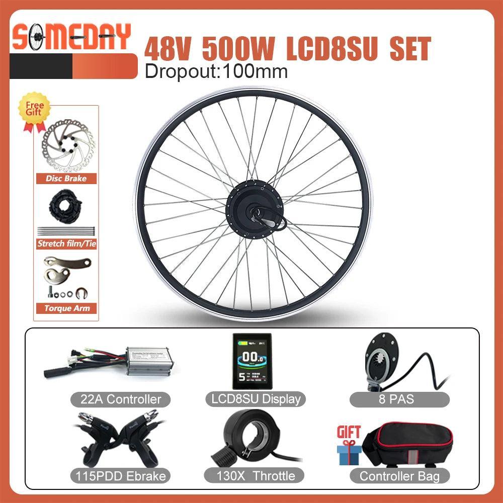 Electric Bike Conversion Kit 36V48V 500W Front Hub motor Wheel with KT LCD LED display For Ebike Conversion Kit Bicycle 16-29in - VirtuousWares.Store