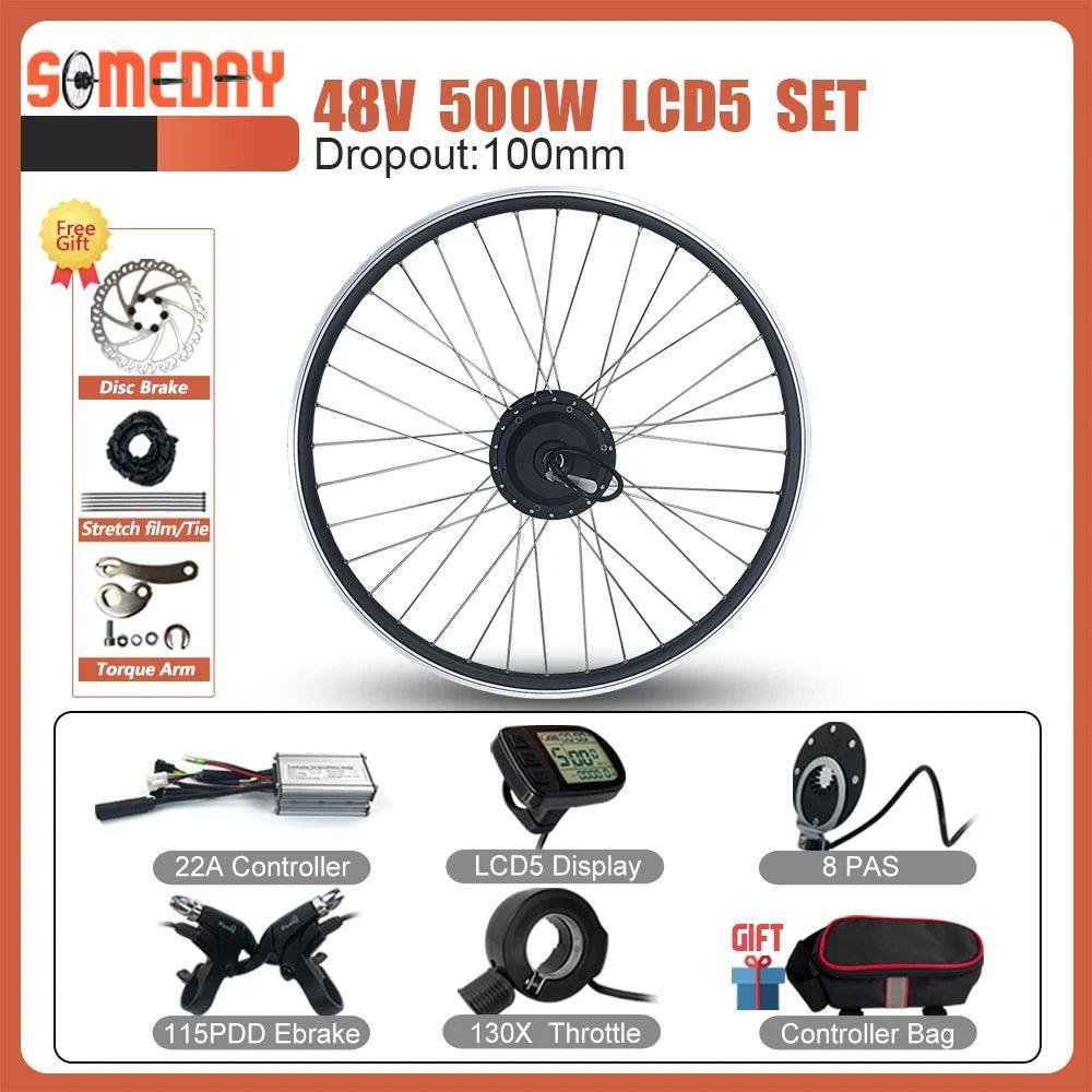 Electric Bike Conversion Kit 36V48V 500W Front Hub motor Wheel with KT LCD LED display For Ebike Conversion Kit Bicycle 16-29in - VirtuousWares.Store