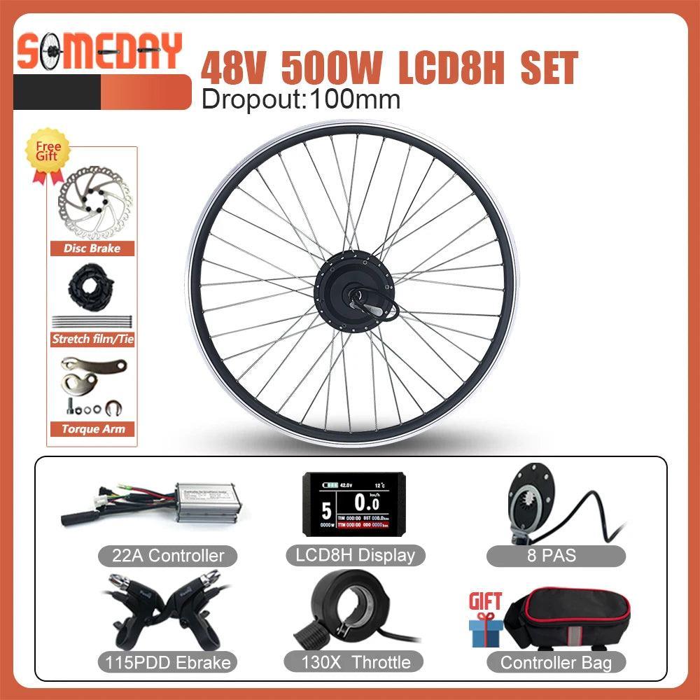 Electric Bike Conversion Kit 36V48V 500W Front Hub motor Wheel with KT LCD LED display For Ebike Conversion Kit Bicycle 16-29in - VirtuousWares.Store