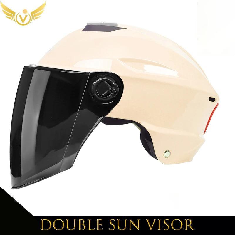 Electric Scooter Helmet Summer Vespa Chopper Motorcycle Helmets Safety Waterfall Soman Urban Articles Woman Men Moto Equipment - VirtuousWares.Store