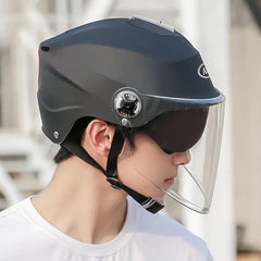 Electric Scooter Helmet Summer Vespa Chopper Motorcycle Helmets Safety Waterfall Soman Urban Articles Woman Men Moto Equipment - VirtuousWares.Store