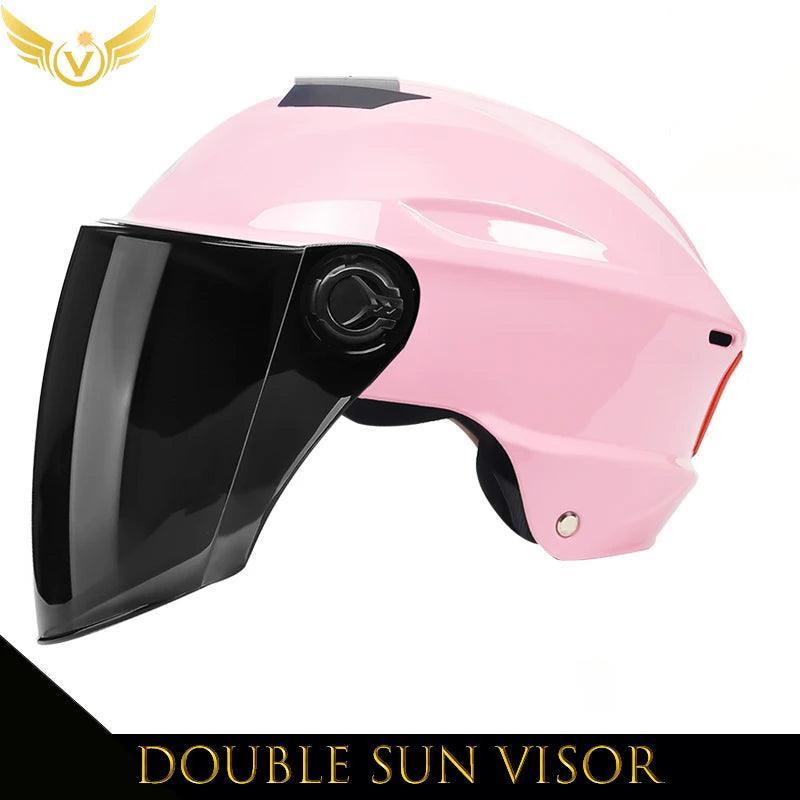 Electric Scooter Helmet Summer Vespa Chopper Motorcycle Helmets Safety Waterfall Soman Urban Articles Woman Men Moto Equipment - VirtuousWares.Store
