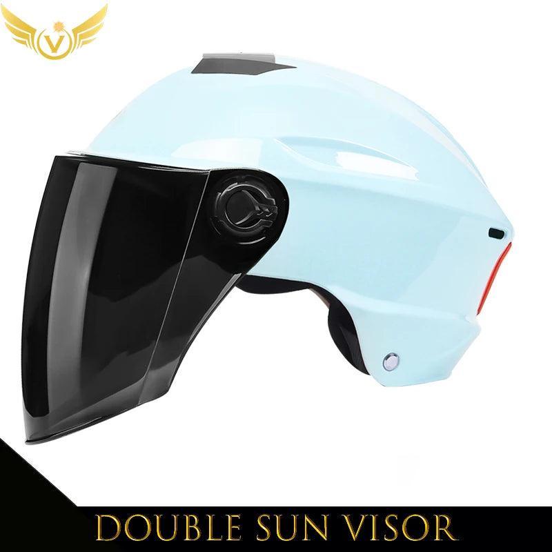 Electric Scooter Helmet Summer Vespa Chopper Motorcycle Helmets Safety Waterfall Soman Urban Articles Woman Men Moto Equipment - VirtuousWares.Store