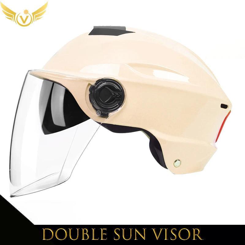 Electric Scooter Helmet Summer Vespa Chopper Motorcycle Helmets Safety Waterfall Soman Urban Articles Woman Men Moto Equipment - VirtuousWares.Store