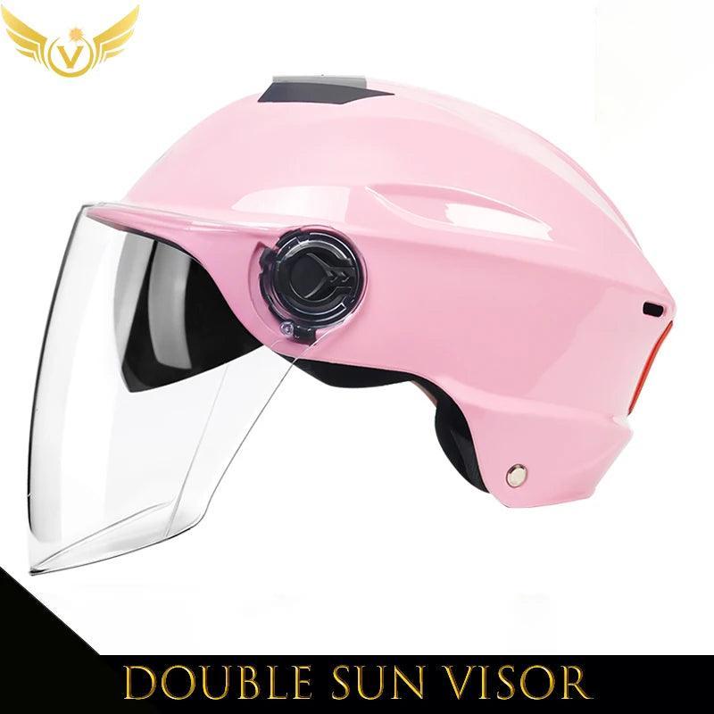 Electric Scooter Helmet Summer Vespa Chopper Motorcycle Helmets Safety Waterfall Soman Urban Articles Woman Men Moto Equipment - VirtuousWares.Store