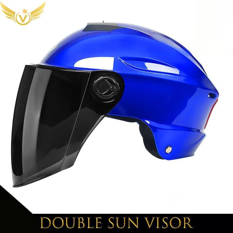 Electric Scooter Helmet Summer Vespa Chopper Motorcycle Helmets Safety Waterfall Soman Urban Articles Woman Men Moto Equipment - VirtuousWares.Store