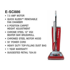 Eureka: E-SC886 Vac, Sanitaire Vacuum 7amp 12" 50' Cord VGII Brush - VirtuousWares.Store