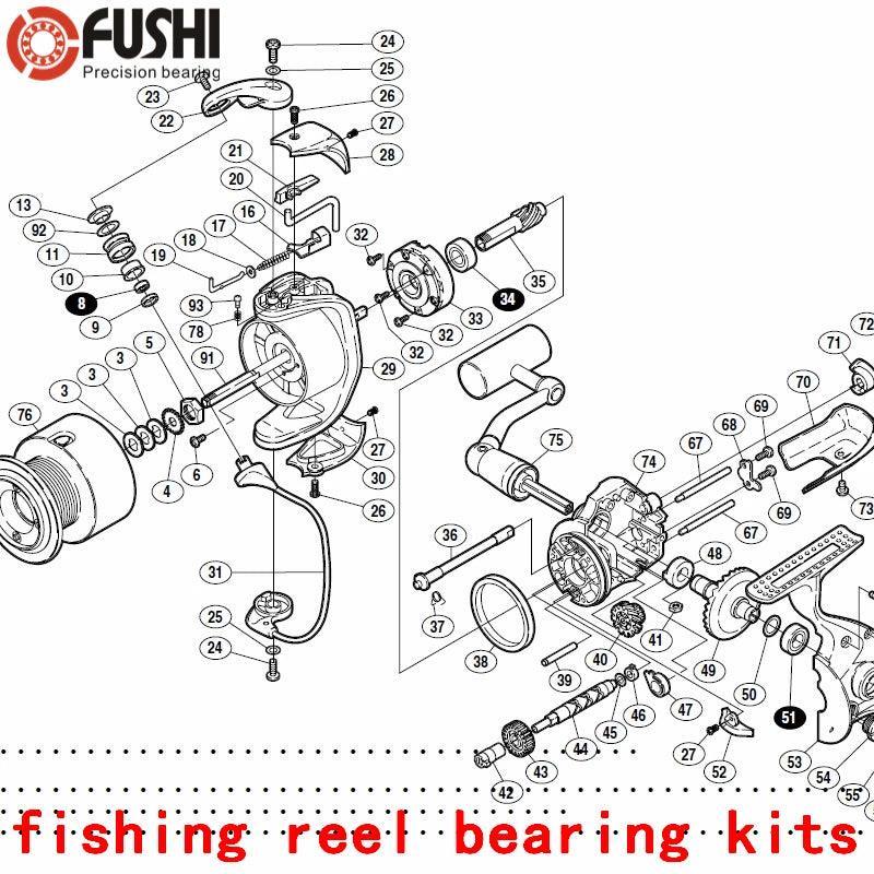 Fishing Reel Ball Bearings Kits For Shimano 02 ultegra 3000 4000 5000 - VirtuousWares.Store