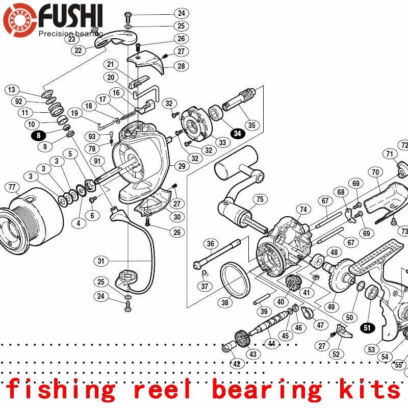 Fishing Reel Ball Bearings Kits For Shimano 02 ultegra 3000 4000 5000 - VirtuousWares.Store