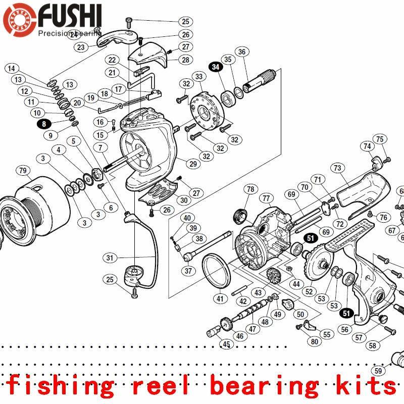 Fishing Reel Ball Bearings Kits For Shimano 02 ultegra 6000pg & 8000pg - VirtuousWares.Store