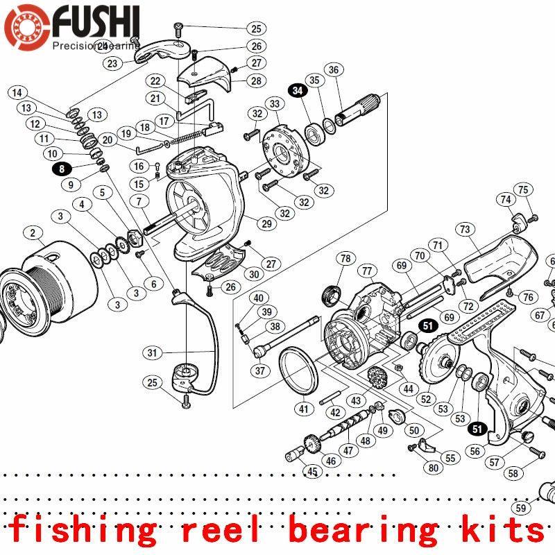 Fishing Reel Ball Bearings Kits For Shimano 02 ultegra 6000pg & 8000pg - VirtuousWares.Store