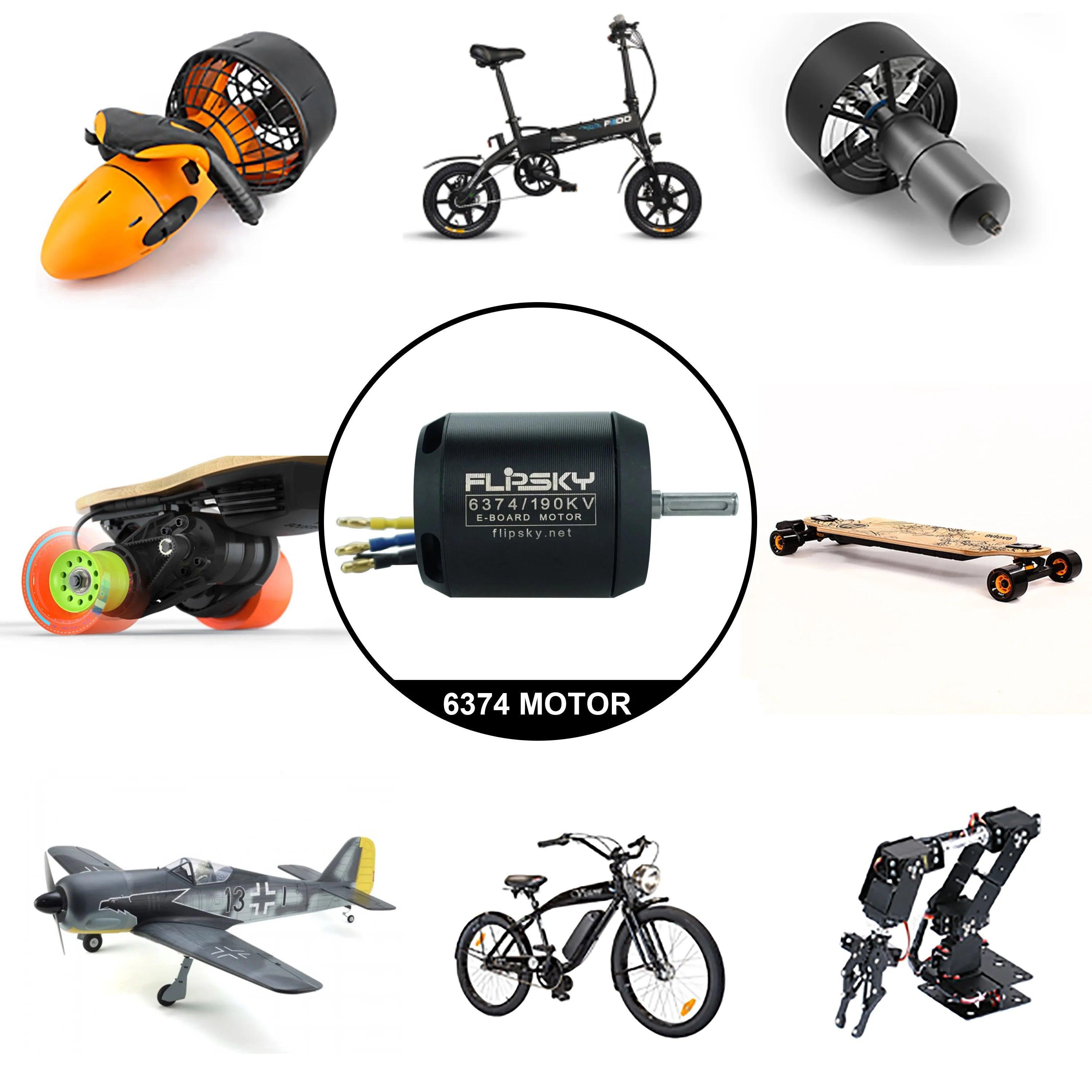 Flipsky 48v brushless dc motor 12S 6374 Belt Electric Skateboard Motor - VirtuousWares.Store