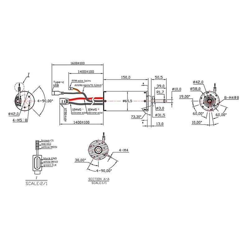 Flipsky 65150 Motor+7Inch Propeller 160KV 3000W IP68 Waterproof BLDC - VirtuousWares.Store