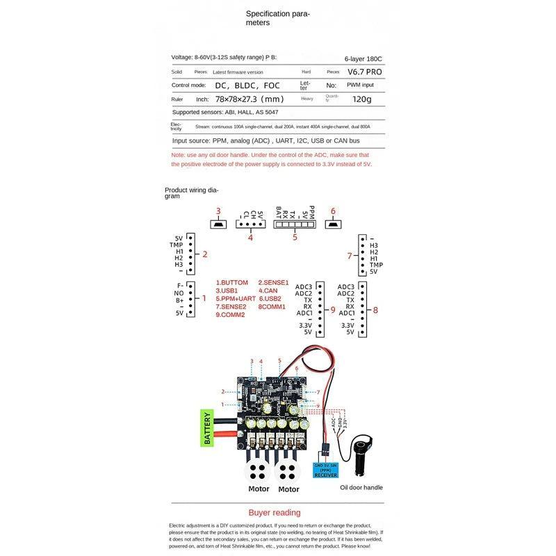 Flipsky V6.7Pro 200A Dual Drive High Current PCB Based On VESC For - VirtuousWares.Store