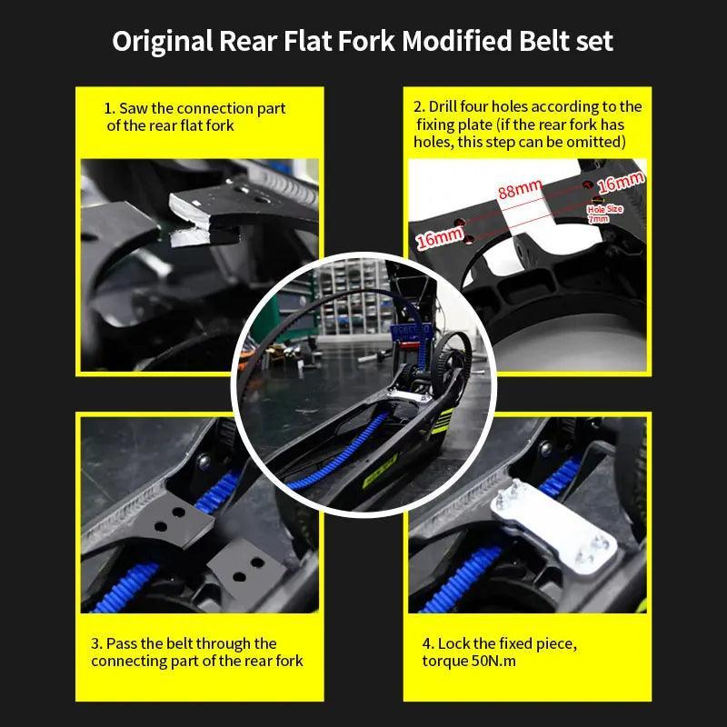 For SURRON Light Bee X S Secondary Drive Rear Flat Fork Modified Belt - VirtuousWares.Store