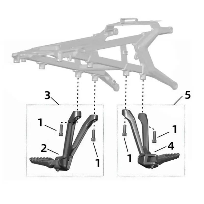 For SURRON Ultra Bee Left and Right Rear Pedal Assemblies Original - VirtuousWares.Store