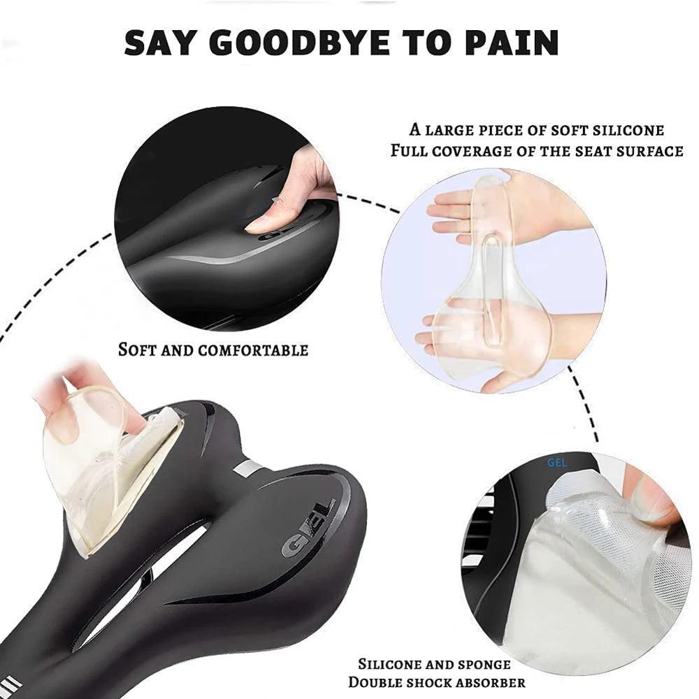 Gel Bicycle Saddle MTB Mountain Road Bike Seat Comfortable Soft Cycling Cushion Exercise Bike Saddle for Men and Women - VirtuousWares.Store