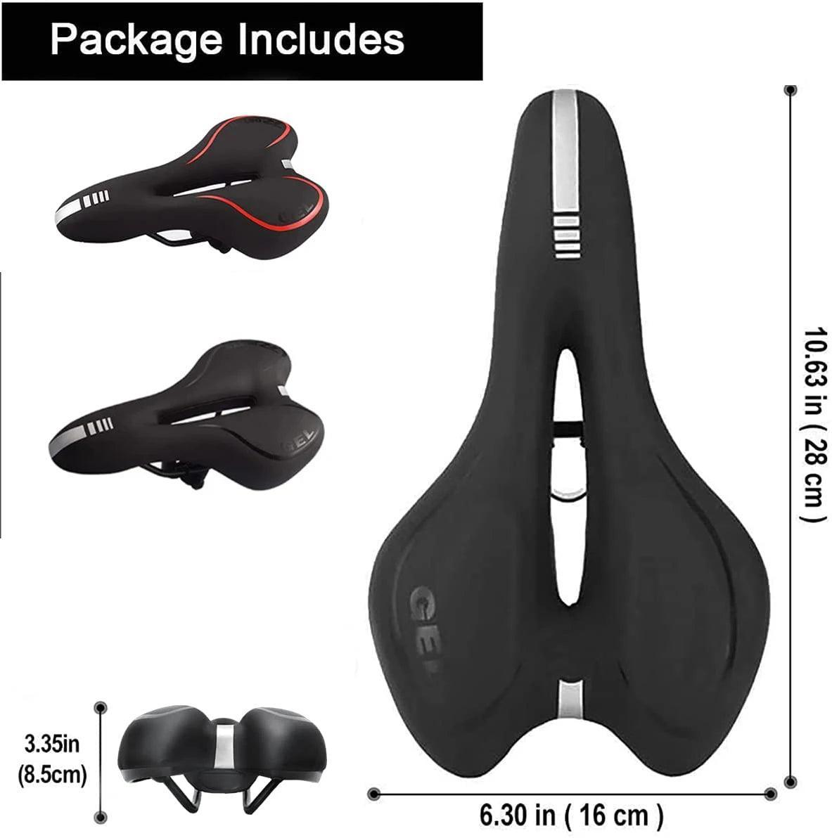 Gel Bicycle Saddle MTB Mountain Road Bike Seat Comfortable Soft Cycling Cushion Exercise Bike Saddle for Men and Women - VirtuousWares.Store