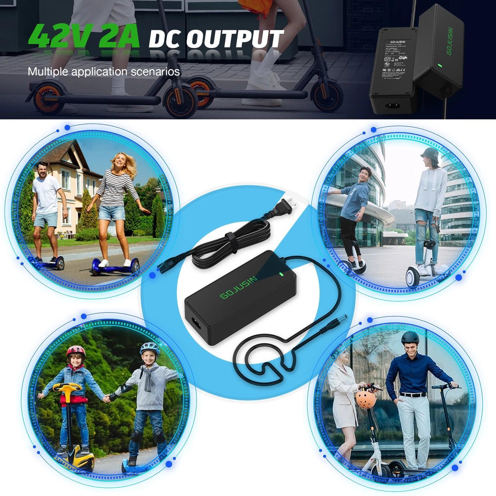 GOJUSIN 42V 2A Electric Scooter Power Charger Compatible With - VirtuousWares.Store