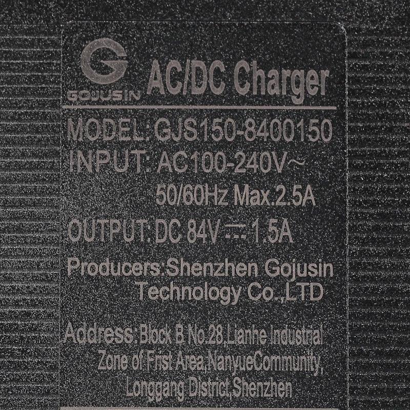 GX16 3-Pin 84V 1.5A AC/DC Li-ion Battery Charger for 72V Model of ZERO - VirtuousWares.Store