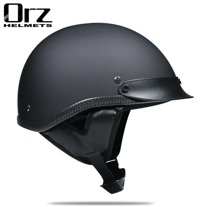 Half face Motorcycle Helmet vintage retro scooter jet helmet Cruiser - VirtuousWares.Store