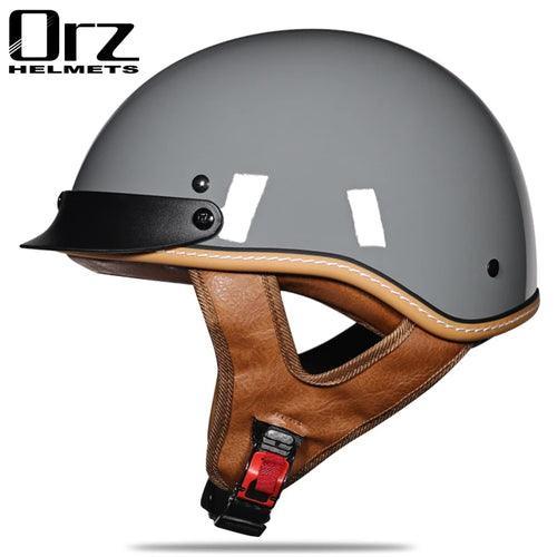 Half face Motorcycle Helmet vintage retro scooter jet helmet Cruiser - VirtuousWares.Store