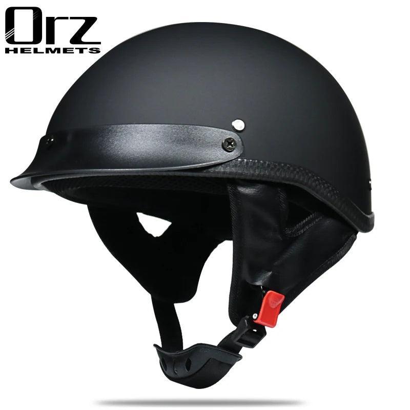 Half face Motorcycle Helmet vintage retro scooter jet helmet Cruiser - VirtuousWares.Store