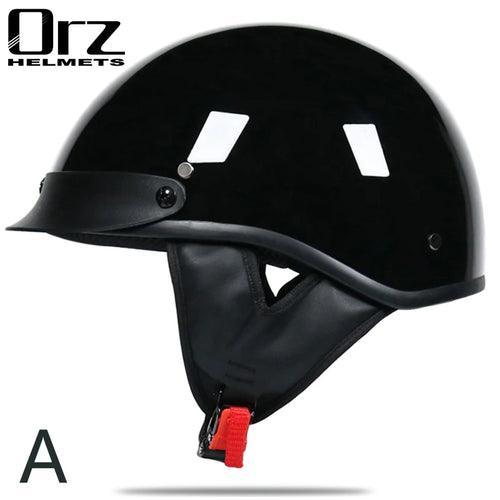 Half face Motorcycle Helmet vintage retro scooter jet helmet Cruiser - VirtuousWares.Store