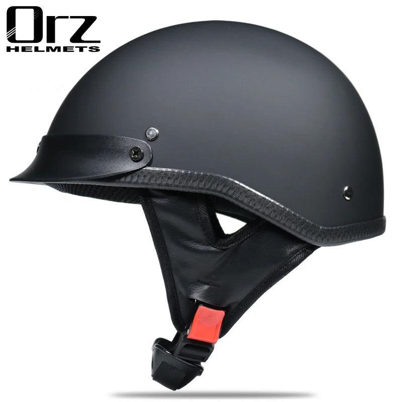 Half face Motorcycle Helmet vintage retro scooter jet helmet Cruiser - VirtuousWares.Store