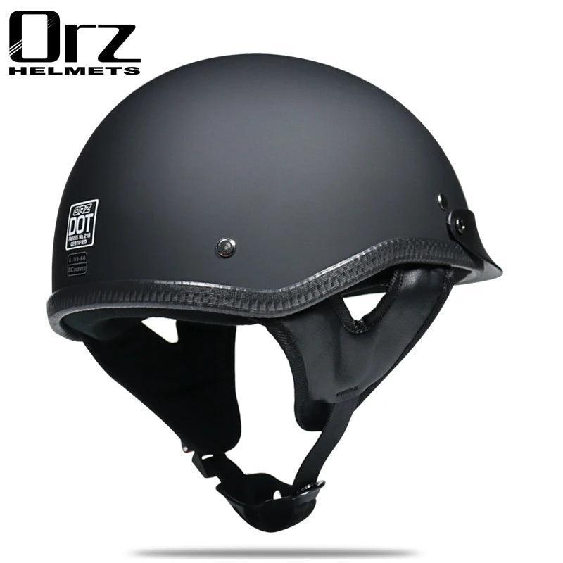Half face Motorcycle Helmet vintage retro scooter jet helmet Cruiser - VirtuousWares.Store