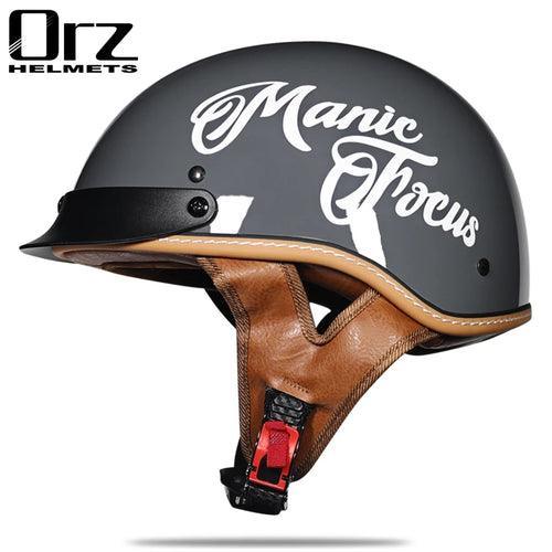 Half face Motorcycle Helmet vintage retro scooter jet helmet Cruiser - VirtuousWares.Store