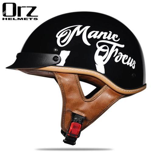 Half face Motorcycle Helmet vintage retro scooter jet helmet Cruiser - VirtuousWares.Store